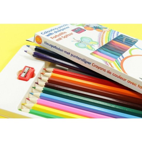 Topwrite - Zestaw kredek olówkowych 12szt. z temperówką Topwrite - Zestaw kredek olówkowych 12szt. z temperówką