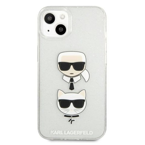 Karl Lagerfeld Glitter Karl & Choupette Head - Etui iPhone 13 mini (srebrny) Karl Lagerfeld Glitter Karl & Choupette Head - Etui iPhone 13 mini (srebrny)