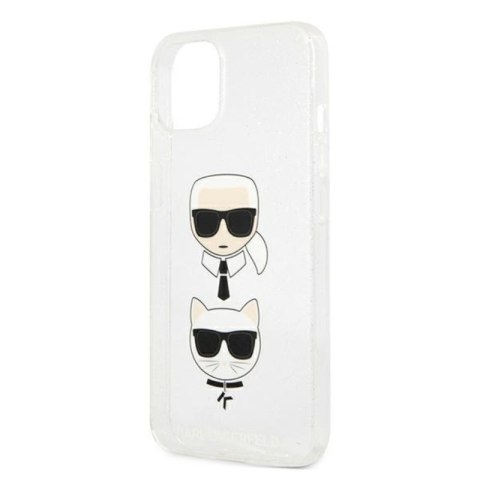 Karl Lagerfeld Glitter Karl & Choupette Head - Etui iPhone 13 mini (srebrny) Karl Lagerfeld Glitter Karl & Choupette Head - Etui iPhone 13 mini (srebrny)
