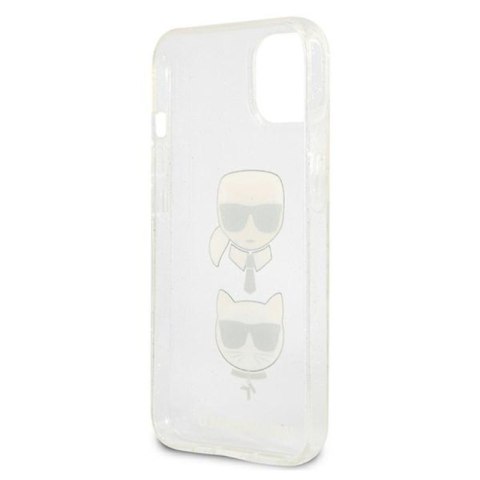 Karl Lagerfeld Glitter Karl & Choupette Head - Etui iPhone 13 mini (srebrny) Karl Lagerfeld Glitter Karl & Choupette Head - Etui iPhone 13 mini (srebrny)