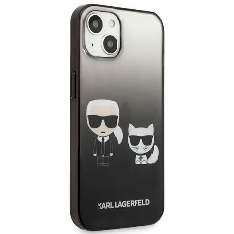 Karl Lagerfeld Gradient Ikonik Karl & Choupette - Etui iPhone 13 mini (czarny) Karl Lagerfeld Gradient Ikonik Karl & Choupette - Etui iPhone 13 mini (czarny)