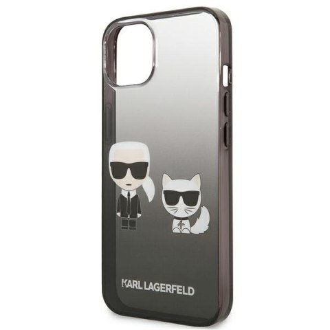 Karl Lagerfeld Gradient Ikonik Karl & Choupette - Etui iPhone 13 mini (czarny) Karl Lagerfeld Gradient Ikonik Karl & Choupette - Etui iPhone 13 mini (czarny)