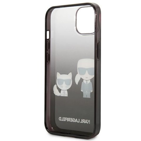 Karl Lagerfeld Gradient Ikonik Karl & Choupette - Etui iPhone 13 mini (czarny) Karl Lagerfeld Gradient Ikonik Karl & Choupette - Etui iPhone 13 mini (czarny)