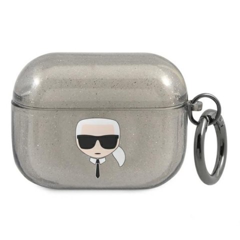 Karl Lagerfeld Karl Head Glitter - Etui Airpods Pro (czarny) Karl Lagerfeld Karl Head Glitter - Etui Airpods Pro (czarny)