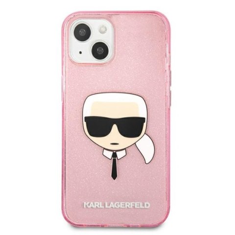 Karl Lagerfeld Karl's Head Glitter - Etui iPhone 13 Mini (różowy) Karl Lagerfeld Karl's Head Glitter - Etui iPhone 13 Mini (różowy)