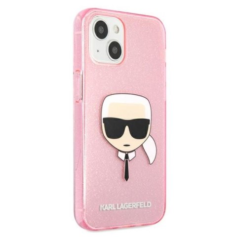 Karl Lagerfeld Karl's Head Glitter - Etui iPhone 13 Mini (różowy) Karl Lagerfeld Karl's Head Glitter - Etui iPhone 13 Mini (różowy)