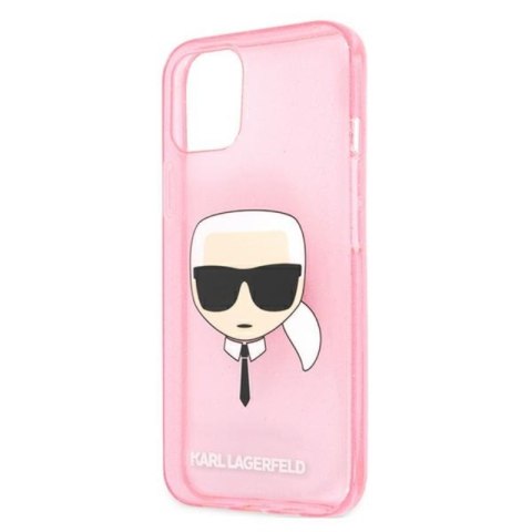 Karl Lagerfeld Karl's Head Glitter - Etui iPhone 13 Mini (różowy) Karl Lagerfeld Karl's Head Glitter - Etui iPhone 13 Mini (różowy)