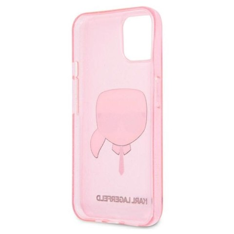 Karl Lagerfeld Karl's Head Glitter - Etui iPhone 13 Mini (różowy) Karl Lagerfeld Karl's Head Glitter - Etui iPhone 13 Mini (różowy)