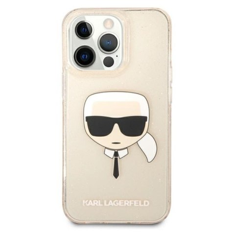 Karl Lagerfeld Karl's Head Glitter - Etui iPhone 13 Pro Max (złoty) Karl Lagerfeld Karl's Head Glitter - Etui iPhone 13 Pro Max (złoty)