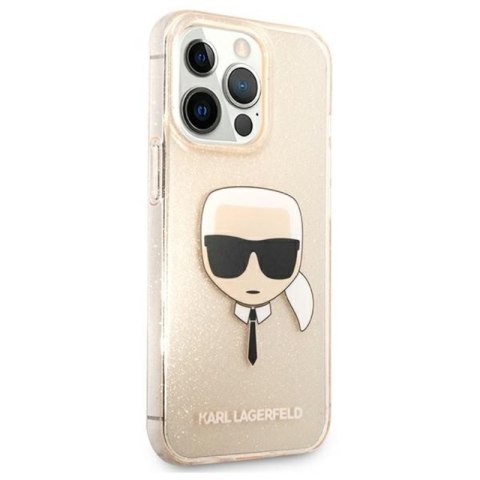 Karl Lagerfeld Karl's Head Glitter - Etui iPhone 13 Pro Max (złoty) Karl Lagerfeld Karl's Head Glitter - Etui iPhone 13 Pro Max (złoty)