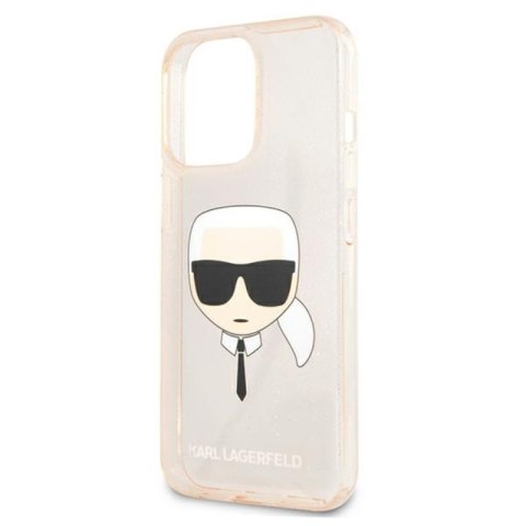 Karl Lagerfeld Karl's Head Glitter - Etui iPhone 13 Pro Max (złoty) Karl Lagerfeld Karl's Head Glitter - Etui iPhone 13 Pro Max (złoty)
