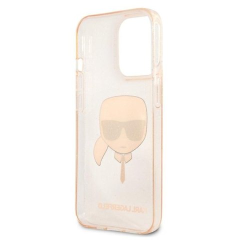 Karl Lagerfeld Karl's Head Glitter - Etui iPhone 13 Pro (złoty) Karl Lagerfeld Karl's Head Glitter - Etui iPhone 13 Pro (złoty)