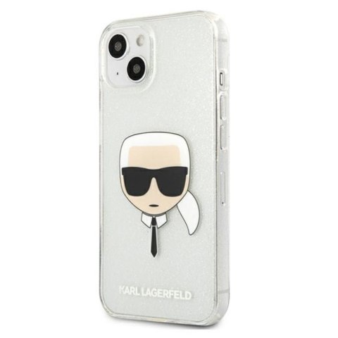 Karl Lagerfeld Karl's Head Glitter - Etui iPhone 13 mini (srebrny) Karl Lagerfeld Karl's Head Glitter - Etui iPhone 13 mini (srebrny)