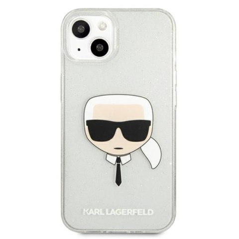 Karl Lagerfeld Karl's Head Glitter - Etui iPhone 13 mini (srebrny) Karl Lagerfeld Karl's Head Glitter - Etui iPhone 13 mini (srebrny)