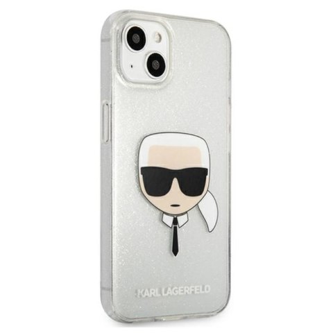 Karl Lagerfeld Karl's Head Glitter - Etui iPhone 13 mini (srebrny) Karl Lagerfeld Karl's Head Glitter - Etui iPhone 13 mini (srebrny)