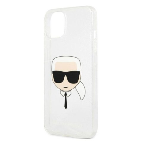 Karl Lagerfeld Karl's Head Glitter - Etui iPhone 13 mini (srebrny) Karl Lagerfeld Karl's Head Glitter - Etui iPhone 13 mini (srebrny)