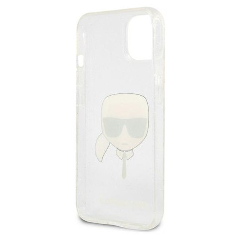 Karl Lagerfeld Karl's Head Glitter - Etui iPhone 13 mini (srebrny) Karl Lagerfeld Karl's Head Glitter - Etui iPhone 13 mini (srebrny)