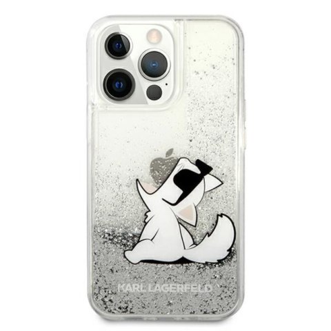Karl Lagerfeld Liquid Glitter Choupette Fun - Etui iPhone 13 Pro Max (srebrny) Karl Lagerfeld Liquid Glitter Choupette Fun - Etui iPhone 13 Pro Max (srebrny)