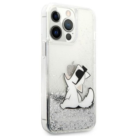 Karl Lagerfeld Liquid Glitter Choupette Fun - Etui iPhone 13 Pro Max (srebrny) Karl Lagerfeld Liquid Glitter Choupette Fun - Etui iPhone 13 Pro Max (srebrny)