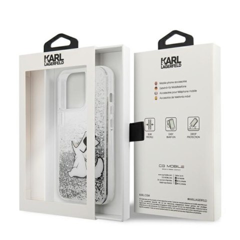 Karl Lagerfeld Liquid Glitter Choupette Fun - Etui iPhone 13 Pro Max (srebrny) Karl Lagerfeld Liquid Glitter Choupette Fun - Etui iPhone 13 Pro Max (srebrny)