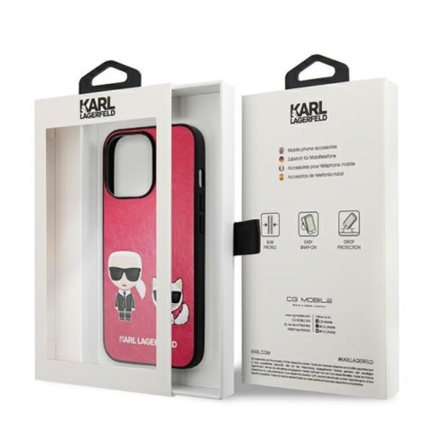 Karl Lagerfeld PU Leather Karl & Choupette Embossed - Etui iPhone 13 Pro (fuksja) Karl Lagerfeld PU Leather Karl & Choupette Embossed - Etui iPhone 13 Pro (fuksja)