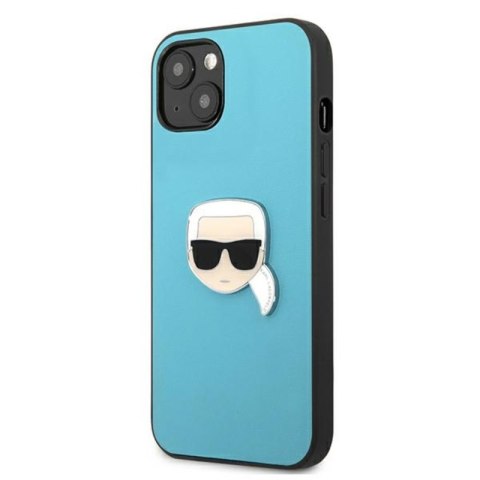 Karl Lagerfeld PU Leather Karl's Head Metal - Etui iPhone 13 mini (niebieski) Karl Lagerfeld PU Leather Karl's Head Metal - Etui iPhone 13 mini (niebieski)