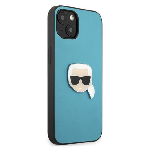 Karl Lagerfeld PU Leather Karl's Head Metal - Etui iPhone 13 mini (niebieski) Karl Lagerfeld PU Leather Karl's Head Metal - Etui iPhone 13 mini (niebieski)