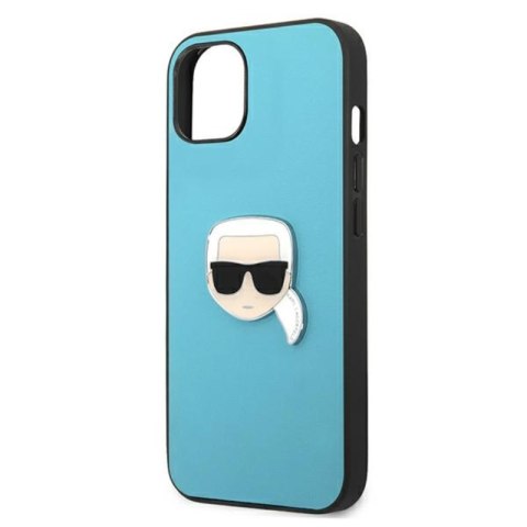 Karl Lagerfeld PU Leather Karl's Head Metal - Etui iPhone 13 mini (niebieski) Karl Lagerfeld PU Leather Karl's Head Metal - Etui iPhone 13 mini (niebieski)