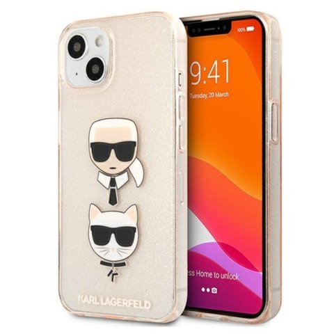 Karl Lagerfeld Glitter Karl & Choupette Head - Etui iPhone 13 mini (złoty) Karl Lagerfeld Glitter Karl & Choupette Head - Etui iPhone 13 mini (złoty)