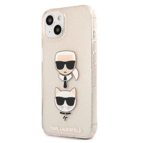 Karl Lagerfeld Glitter Karl & Choupette Head - Etui iPhone 13 mini (złoty) Karl Lagerfeld Glitter Karl & Choupette Head - Etui iPhone 13 mini (złoty)