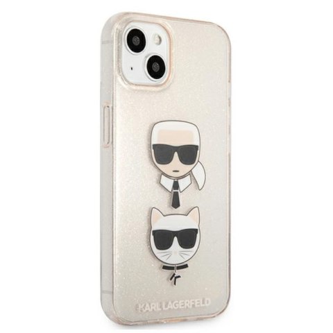 Karl Lagerfeld Glitter Karl & Choupette Head - Etui iPhone 13 mini (złoty) Karl Lagerfeld Glitter Karl & Choupette Head - Etui iPhone 13 mini (złoty)