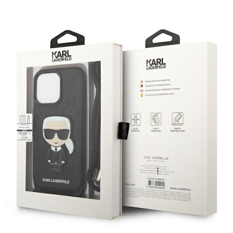 Karl Lagerfeld Monogram Leather Patch and Cord Iconik - Etui iPhone 13 Pro Karl Lagerfeld Monogram Leather Patch and Cord Iconik - Etui iPhone 13 Pro