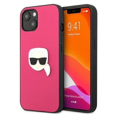 Karl Lagerfeld PU Leather Karl's Head Metal - Etui iPhone 13 mini (różowy) Karl Lagerfeld PU Leather Karl's Head Metal - Etui iPhone 13 mini (różowy)