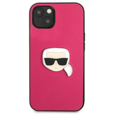 Karl Lagerfeld PU Leather Karl's Head Metal - Etui iPhone 13 mini (różowy) Karl Lagerfeld PU Leather Karl's Head Metal - Etui iPhone 13 mini (różowy)