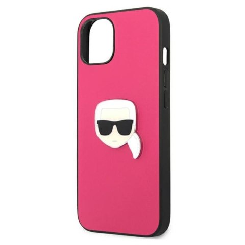 Karl Lagerfeld PU Leather Karl's Head Metal - Etui iPhone 13 mini (różowy) Karl Lagerfeld PU Leather Karl's Head Metal - Etui iPhone 13 mini (różowy)