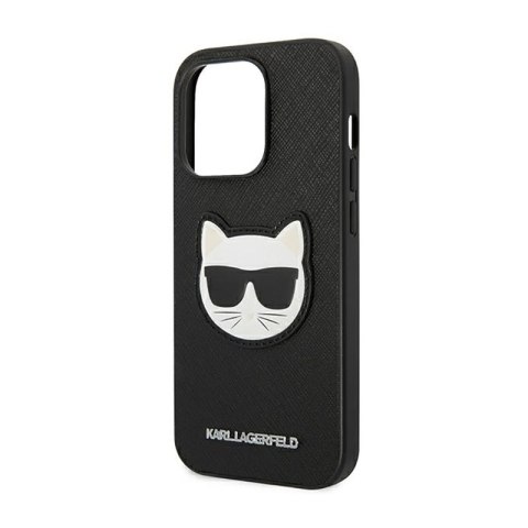 Karl Lagerfeld Saffiano Choupette Head Patch Case - Etui iPhone 14 Pro (czarny) Karl Lagerfeld Saffiano Choupette Head Patch Case - Etui iPhone 14 Pro (czarny)