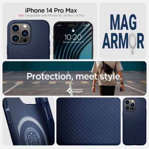Spigen Mag Armor - Etui do iPhone 14 Pro Max (Granatowy) Spigen Mag Armor - Etui do iPhone 14 Pro Max (Granatowy)