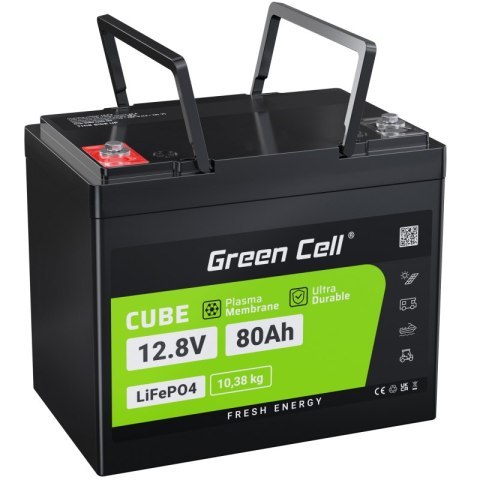 Green Cell - Akumulator LiFePO4 12V 12.8V 80Ah do systemów fotowoltaicznych, kamperów i łódek Green Cell - Akumulator LiFePO4 12V 12.8V 80Ah do systemów fotowoltaicznych, kamperów i łódek