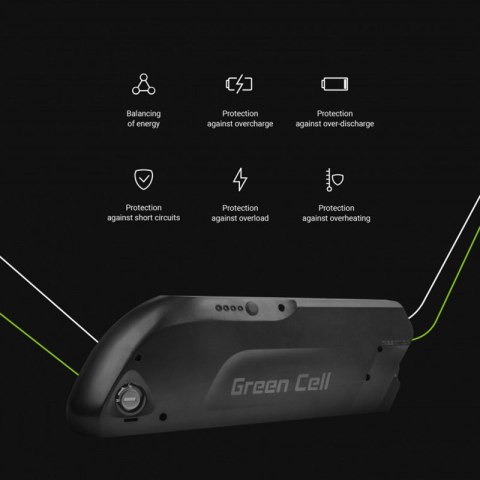 Green Cell - Bateria 13Ah (468Wh) do roweru elektrycznego E-Bike 36V Green Cell - Bateria 13Ah (468Wh) do roweru elektrycznego E-Bike 36V