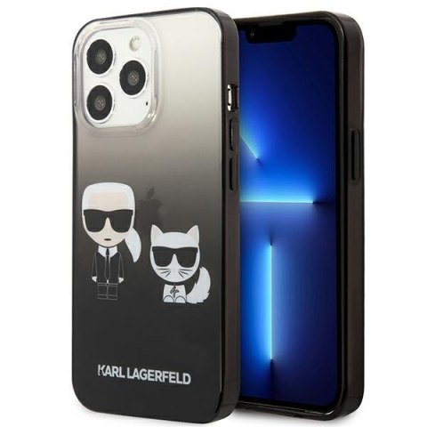 Karl Lagerfeld Gradient Ikonik Karl & Choupette - Etui iPhone 13 Pro (czarny) Karl Lagerfeld Gradient Ikonik Karl & Choupette - Etui iPhone 13 Pro (czarny)