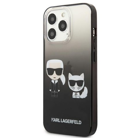 Karl Lagerfeld Gradient Ikonik Karl & Choupette - Etui iPhone 13 Pro (czarny) Karl Lagerfeld Gradient Ikonik Karl & Choupette - Etui iPhone 13 Pro (czarny)