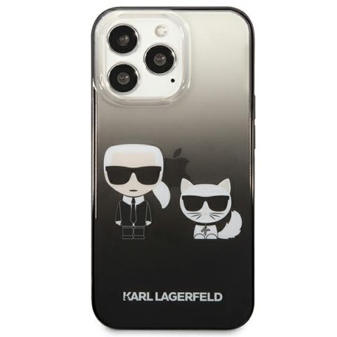 Karl Lagerfeld Gradient Ikonik Karl & Choupette - Etui iPhone 13 Pro (czarny) Karl Lagerfeld Gradient Ikonik Karl & Choupette - Etui iPhone 13 Pro (czarny)