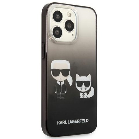 Karl Lagerfeld Gradient Ikonik Karl & Choupette - Etui iPhone 13 Pro (czarny) Karl Lagerfeld Gradient Ikonik Karl & Choupette - Etui iPhone 13 Pro (czarny)