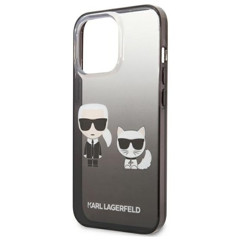 Karl Lagerfeld Gradient Ikonik Karl & Choupette - Etui iPhone 13 Pro (czarny) Karl Lagerfeld Gradient Ikonik Karl & Choupette - Etui iPhone 13 Pro (czarny)