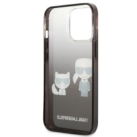 Karl Lagerfeld Gradient Ikonik Karl & Choupette - Etui iPhone 13 Pro (czarny) Karl Lagerfeld Gradient Ikonik Karl & Choupette - Etui iPhone 13 Pro (czarny)