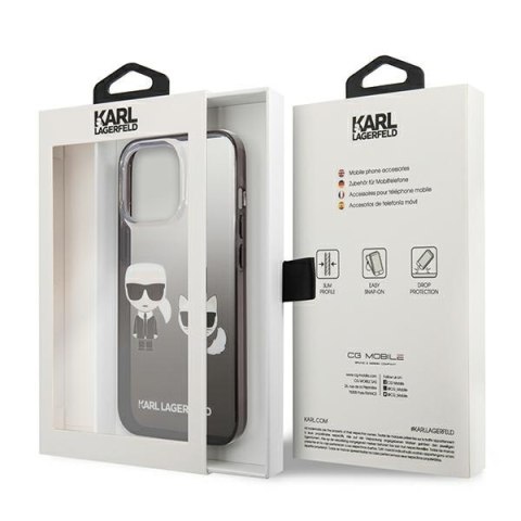 Karl Lagerfeld Gradient Ikonik Karl & Choupette - Etui iPhone 13 Pro (czarny) Karl Lagerfeld Gradient Ikonik Karl & Choupette - Etui iPhone 13 Pro (czarny)
