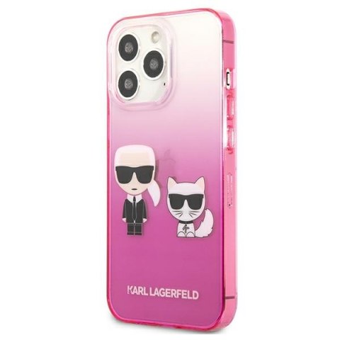 Karl Lagerfeld Gradient Ikonik Karl & Choupette - Etui iPhone 13 Pro (różowy) Karl Lagerfeld Gradient Ikonik Karl & Choupette - Etui iPhone 13 Pro (różowy)