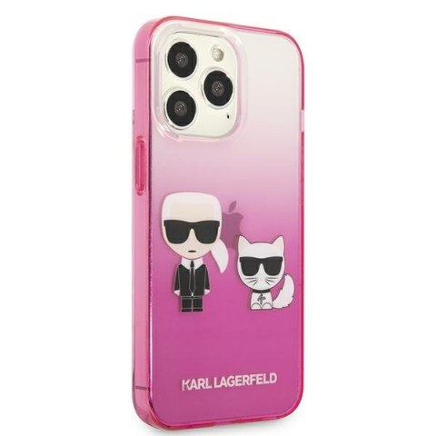 Karl Lagerfeld Gradient Ikonik Karl & Choupette - Etui iPhone 13 Pro (różowy) Karl Lagerfeld Gradient Ikonik Karl & Choupette - Etui iPhone 13 Pro (różowy)
