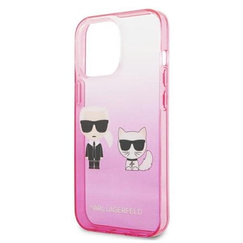 Karl Lagerfeld Gradient Ikonik Karl & Choupette - Etui iPhone 13 Pro (różowy) Karl Lagerfeld Gradient Ikonik Karl & Choupette - Etui iPhone 13 Pro (różowy)