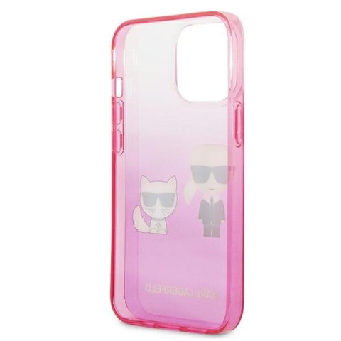 Karl Lagerfeld Gradient Ikonik Karl & Choupette - Etui iPhone 13 Pro (różowy) Karl Lagerfeld Gradient Ikonik Karl & Choupette - Etui iPhone 13 Pro (różowy)